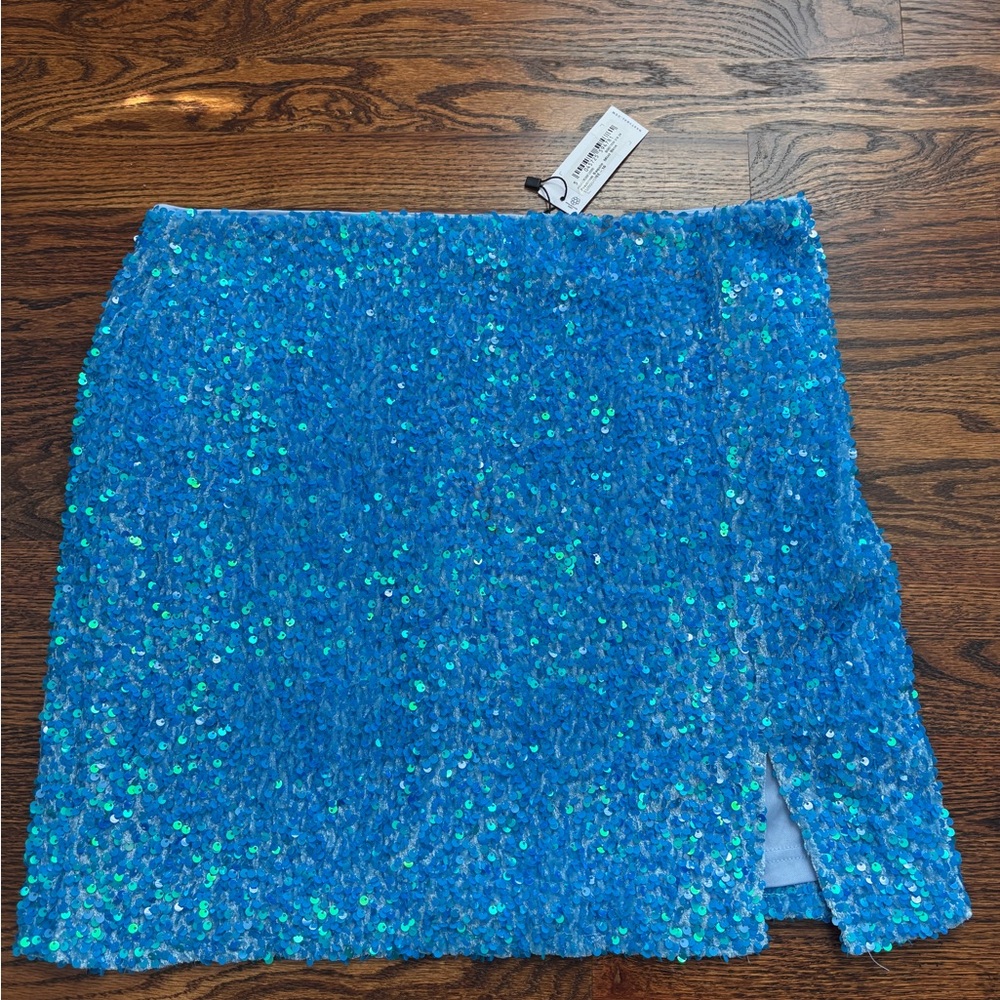 Blue Sequin Skirt